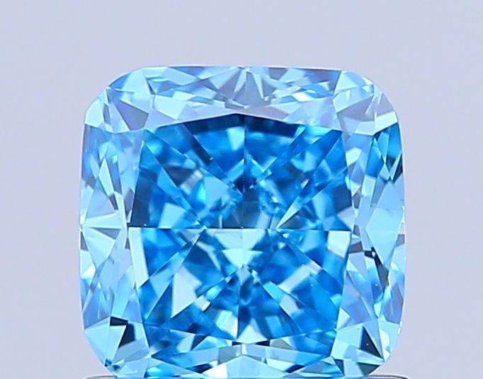 Loose Diamond - CUSHION MODIFIED 1.03ct Fancy Vivid Blue VVS2: Loose Diamond - CUSHION MODIFIED 1.03ct Fancy Vivid Blue VVS2 Source: This is a real non-mined Diamond that has been grown in a lab Shape: CUSHION MODIFIED Carats: 1.03 Color: Fancy Vivid Blue Certifi