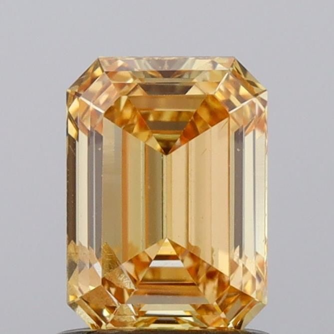 Loose Diamond - EMERALD 1.0ct Fancy Vivid Orange SI2: Loose Diamond - EMERALD 1.0ct Fancy Vivid Orange SI2 Source: This is a real non-mined Diamond that has been grown in a lab Shape: EMERALD Carats: 1.0 Color: Fancy Vivid Orange Certification: NONE Vide