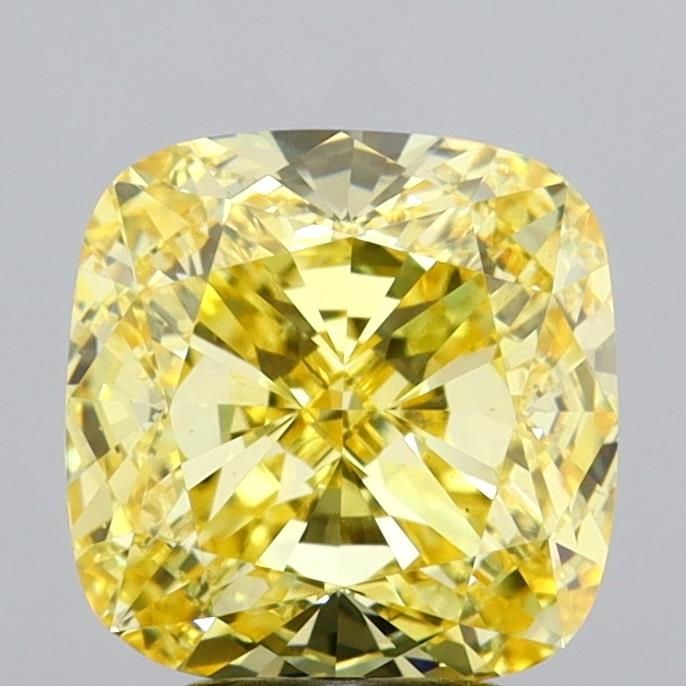 Loose Diamond - CUSHION MODIFIED 3.94ct Fancy Vivid Yellow VS1: Loose Diamond - CUSHION MODIFIED 3.94ct Fancy Vivid Yellow VS1 Source: This is a real non-mined Diamond that has been grown in a lab Shape: CUSHION MODIFIED Carats: 3.94 Color: Fancy Vivid Yellow Cert