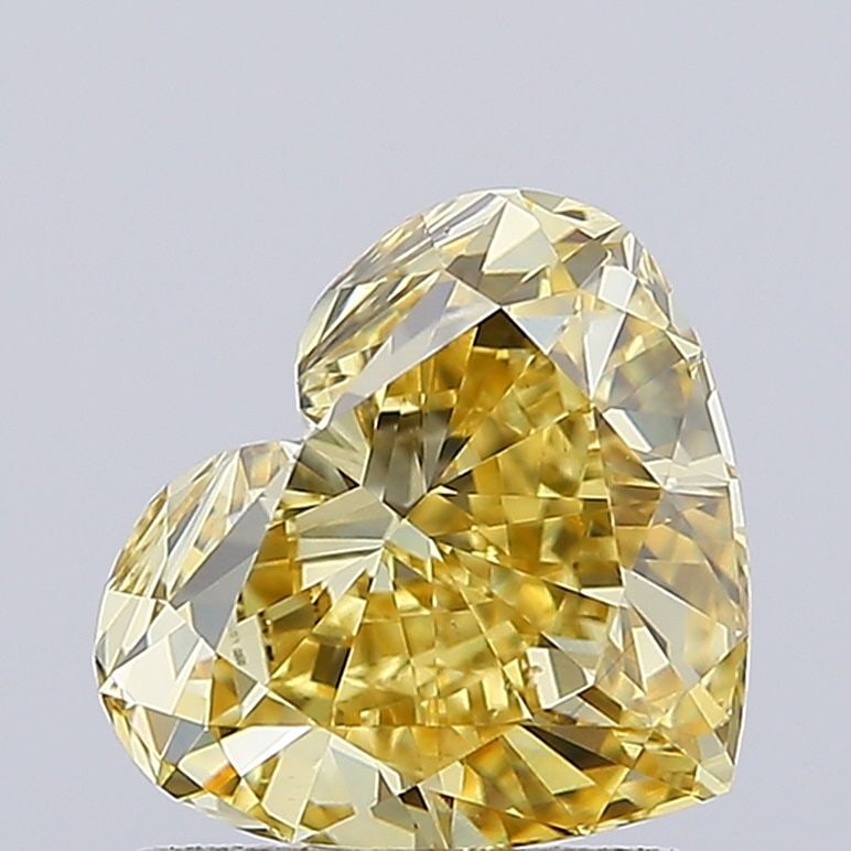 Loose Diamond - HEART 1.64ct Fancy Yellow VS1: Loose Diamond - HEART 1.64ct Fancy Yellow VS1 Source: This is a real non-mined Diamond that has been grown in a lab Shape: HEART Carats: 1.64 Color: Fancy Yellow Certification: IGI Video: