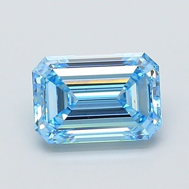 Loose Diamond - EMERALD 1.55ct Fancy Vivid Blue VS1: Loose Diamond - EMERALD 1.55ct Fancy Vivid Blue VS1 Source: This is a real non-mined Diamond that has been grown in a lab Shape: EMERALD Carats: 1.55 Color: Fancy Vivid Blue Certification: IGI Video: