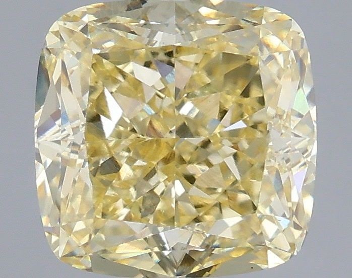 Loose Diamond - CUSHION MODIFIED 2.55ct Fancy Yellow VS1: Loose Diamond - CUSHION MODIFIED 2.55ct Fancy Yellow VS1 Source: This is a real non-mined Diamond that has been grown in a lab Shape: CUSHION MODIFIED Carats: 2.55 Color: Fancy Yellow Certification: I