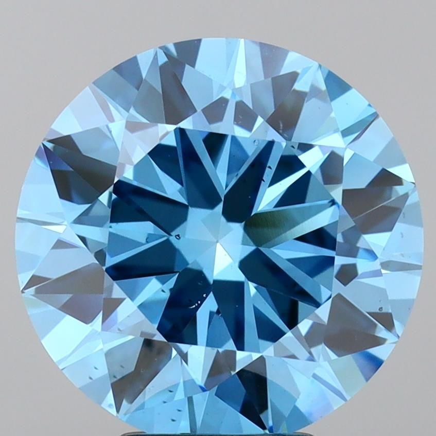 Loose Diamond - ROUND 5.0ct Fancy Vivid Blue VS2: Loose Diamond - ROUND 5.0ct Fancy Vivid Blue VS2 Source: This is a real non-mined Diamond that has been grown in a lab Shape: ROUND Carats: 5.0 Color: Fancy Vivid Blue Certification: NONE Video: