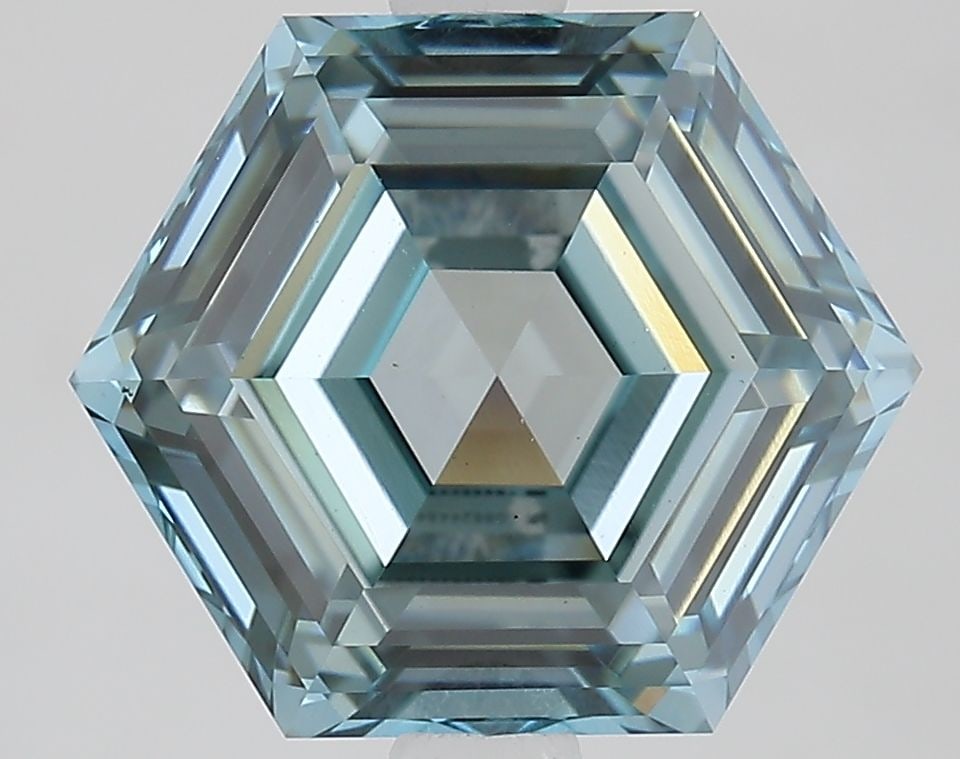 Loose Diamond - HEXAGONAL 3.18ct Fancy Intense Greenish Blue VS1 (1 of 1)