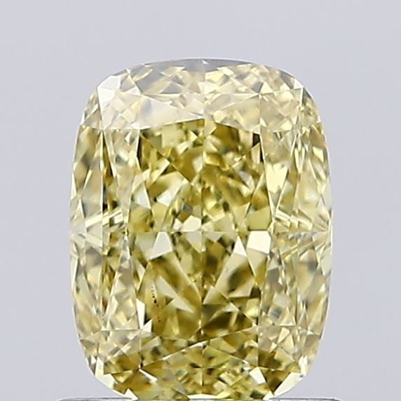 Loose Diamond - CUSHION MODIFIED 0.98ct Fancy Intense Yellow VS1: Loose Diamond - CUSHION MODIFIED 0.98ct Fancy Intense Yellow VS1 Source: This is a real non-mined Diamond that has been grown in a lab Shape: CUSHION MODIFIED Carats: 0.98 Color: Fancy Intense Yellow