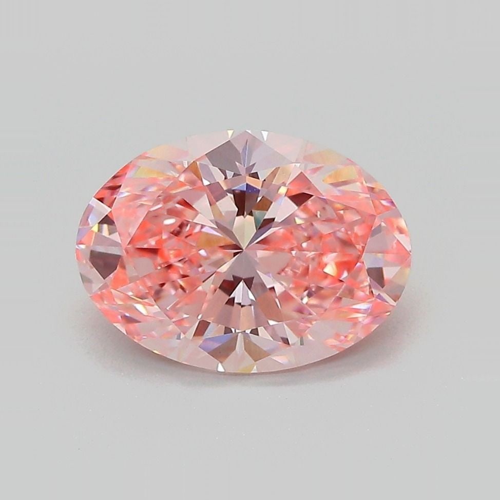Loose Diamond - OVAL 2.74ct Fancy Vivid Pink VVS2: Loose Diamond - OVAL 2.74ct Fancy Vivid Pink VVS2 Source: This is a real non-mined Diamond that has been grown in a lab Shape: OVAL Carats: 2.74 Color: Fancy Vivid Pink Certification: IGI Video: