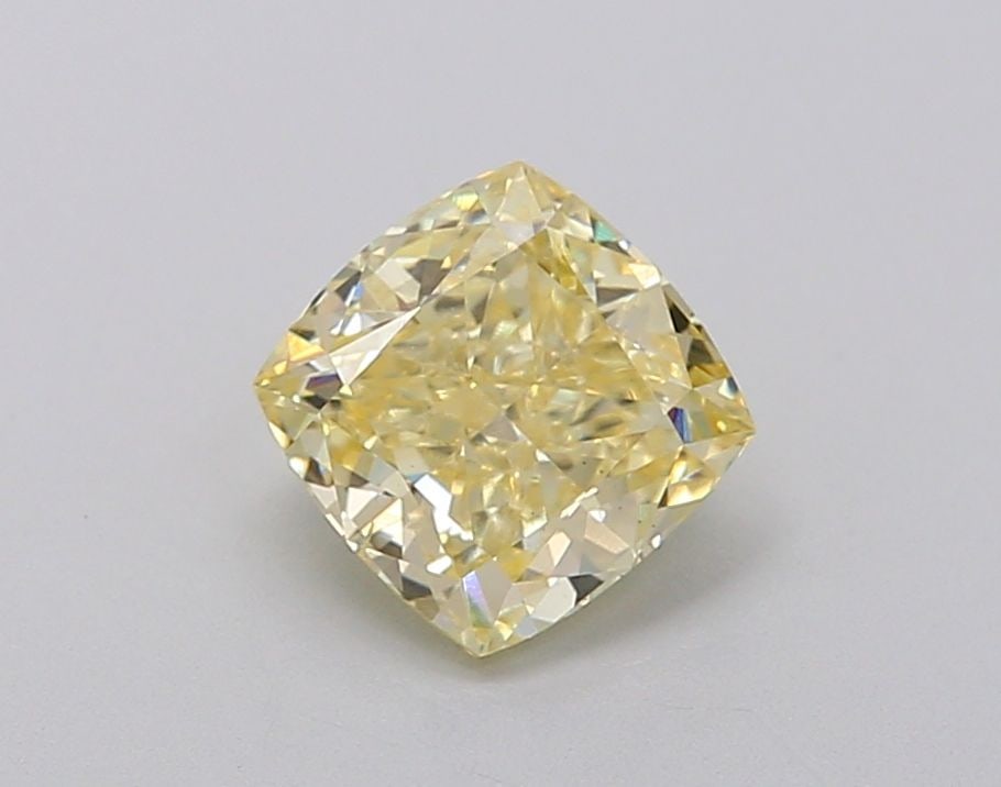 Loose Diamond - CUSHION BRILLIANT 1.05ct Fancy Yellow VS2: Loose Diamond - CUSHION BRILLIANT 1.05ct Fancy Yellow VS2 Source: This is a real non-mined Diamond that has been grown in a lab Shape: CUSHION BRILLIANT Carats: 1.05 Color: Fancy Yellow Certification: