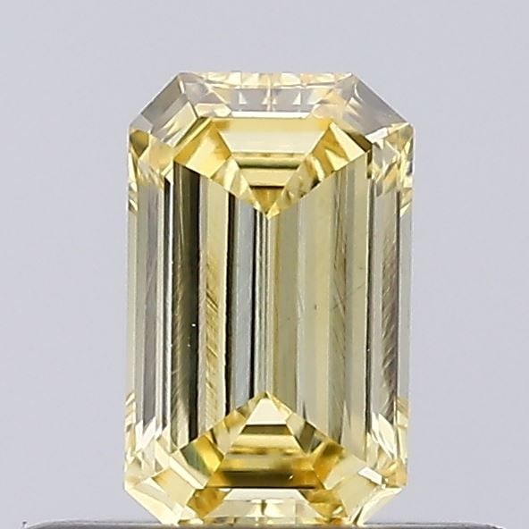 Loose Diamond - EMERALD 0.22ct Fancy Vivid Yellow VVS2: Loose Diamond - EMERALD 0.22ct Fancy Vivid Yellow VVS2 Source: This is a real non-mined Diamond that has been grown in a lab Shape: EMERALD Carats: 0.22 Color: Fancy Vivid Yellow Certification: NONE V