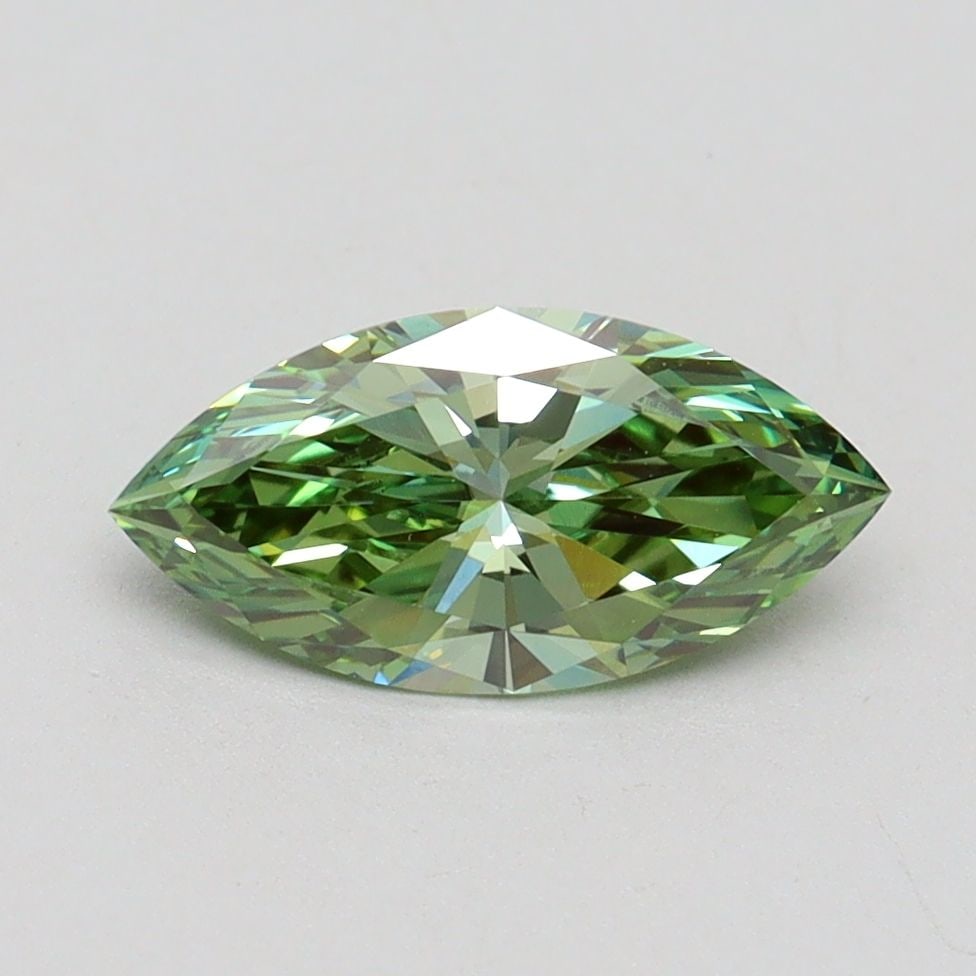 Loose Diamond - MARQUISE 1.0ct Fancy Vivid Green VVS2: Loose Diamond - MARQUISE 1.0ct Fancy Vivid Green VVS2 Source: This is a real non-mined Diamond that has been grown in a lab Shape: MARQUISE Carats: 1.0 Color: Fancy Vivid Green Certification: IGI Vide