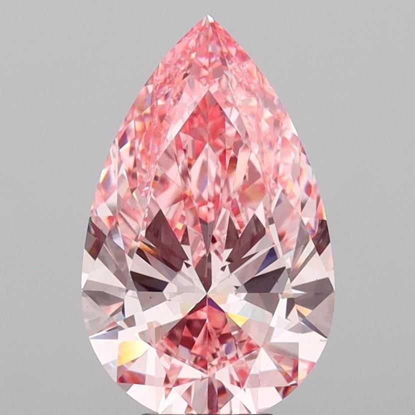 Loose Diamond - PEAR 5.79ct Fancy Vivid Pink VS1: Loose Diamond - PEAR 5.79ct Fancy Vivid Pink VS1 Source: This is a real non-mined Diamond that has been grown in a lab Shape: PEAR Carats: 5.79 Color: Fancy Vivid Pink Certification: IGI Video: