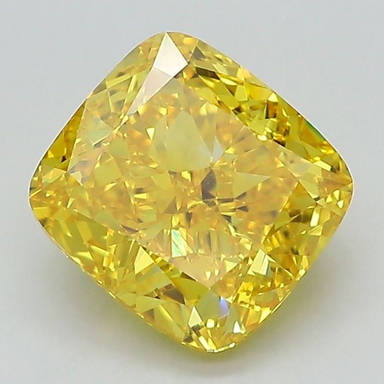 Loose Diamond - CUSHION BRILLIANT 2.66ct Fancy Vivid Yellow VS1: Loose Diamond - CUSHION BRILLIANT 2.66ct Fancy Vivid Yellow VS1 Source: This is a real non-mined Diamond that has been grown in a lab Shape: CUSHION BRILLIANT Carats: 2.66 Color: Fancy Vivid Yellow Ce