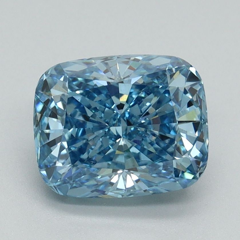 Loose Diamond - CUSHION BRILLIANT 2.03ct Fancy Vivid Blue VS1: Loose Diamond - CUSHION BRILLIANT 2.03ct Fancy Vivid Blue VS1 Source: This is a real non-mined Diamond that has been grown in a lab Shape: CUSHION BRILLIANT Carats: 2.03 Color: Fancy Vivid Blue Certif