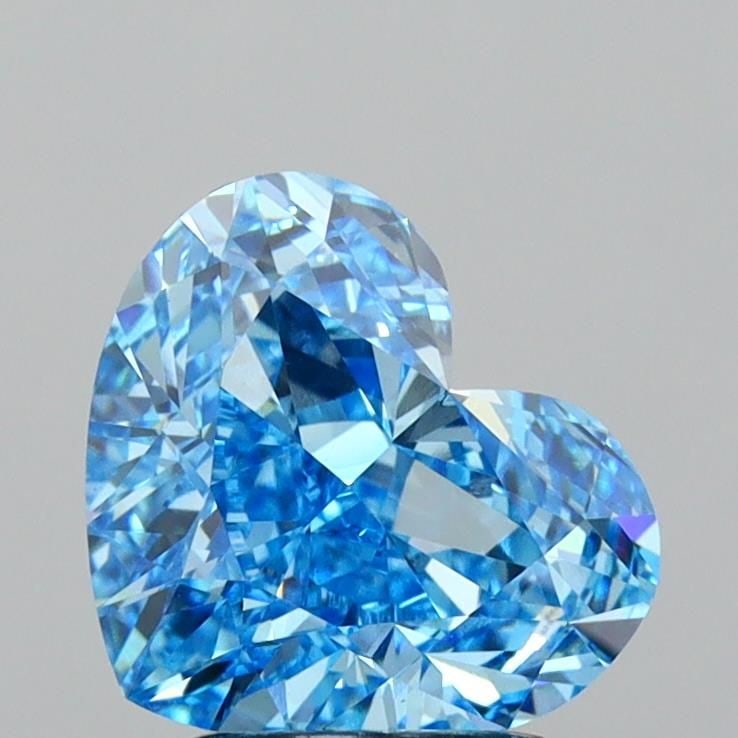 Loose Diamond - HEART 2.55ct Fancy Vivid Blue VS1: Loose Diamond - HEART 2.55ct Fancy Vivid Blue VS1 Source: This is a real non-mined Diamond that has been grown in a lab Shape: HEART Carats: 2.55 Color: Fancy Vivid Blue Certification: IGI Video: