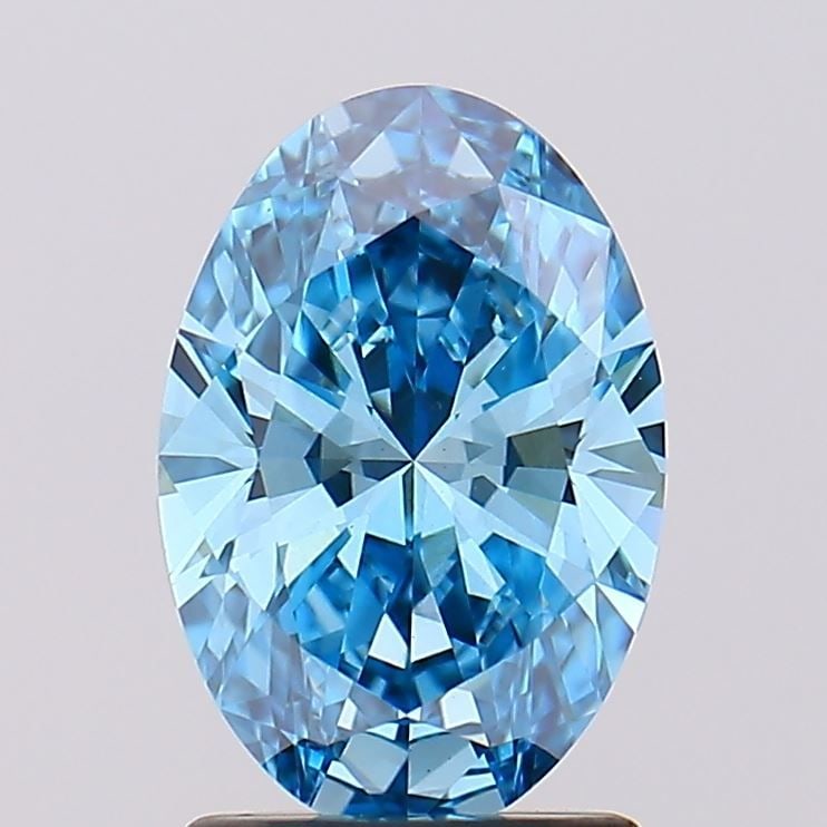 Loose Diamond - OVAL 1.56ct Fancy Vivid Blue VS1: Loose Diamond - OVAL 1.56ct Fancy Vivid Blue VS1 Source: This is a real non-mined Diamond that has been grown in a lab Shape: OVAL Carats: 1.56 Color: Fancy Vivid Blue Certification: IGI Video: