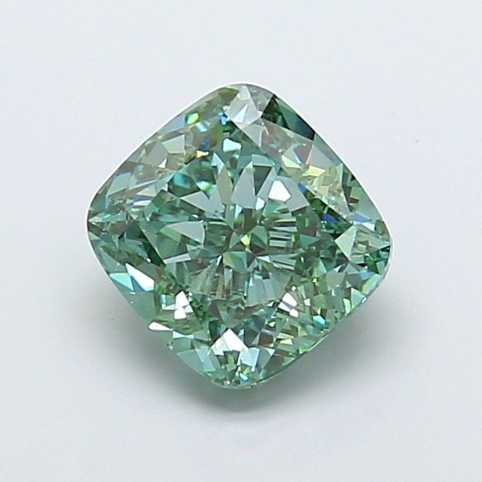 Loose Diamond - CUSHION MODIFIED 3.51ct Fancy Vivid Green VVS2: Loose Diamond - CUSHION MODIFIED 3.51ct Fancy Vivid Green VVS2 Source: This is a real non-mined Diamond that has been grown in a lab Shape: CUSHION MODIFIED Carats: 3.51 Color: Fancy Vivid Green Certi