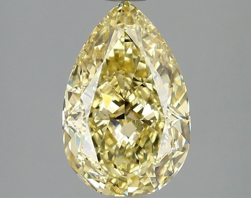 Loose Diamond - PEAR 2.08ct Fancy Intense Yellow VS1: Loose Diamond - PEAR 2.08ct Fancy Intense Yellow VS1 Source: This is a real non-mined Diamond that has been grown in a lab Shape: PEAR Carats: 2.08 Color: Fancy Intense Yellow Certification: IGI Video