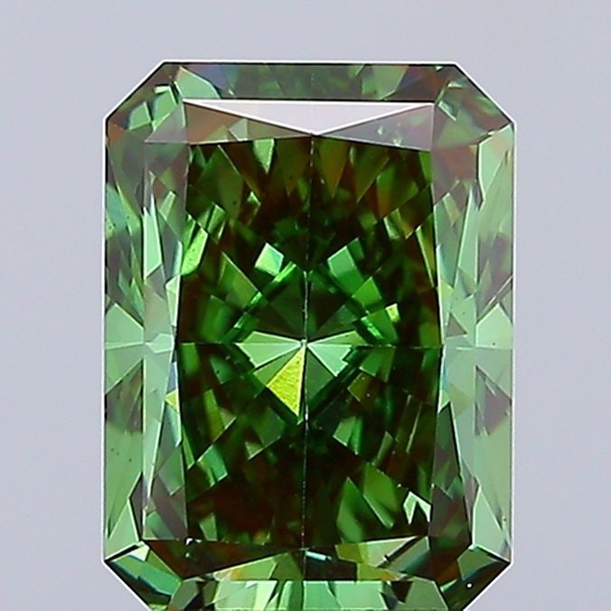 Loose Diamond - RADIANT 3.0ct Fancy Vivid Green VS1: Loose Diamond - RADIANT 3.0ct Fancy Vivid Green VS1 Source: This is a real non-mined Diamond that has been grown in a lab Shape: RADIANT Carats: 3.0 Color: Fancy Vivid Green Certification: IGI Video: