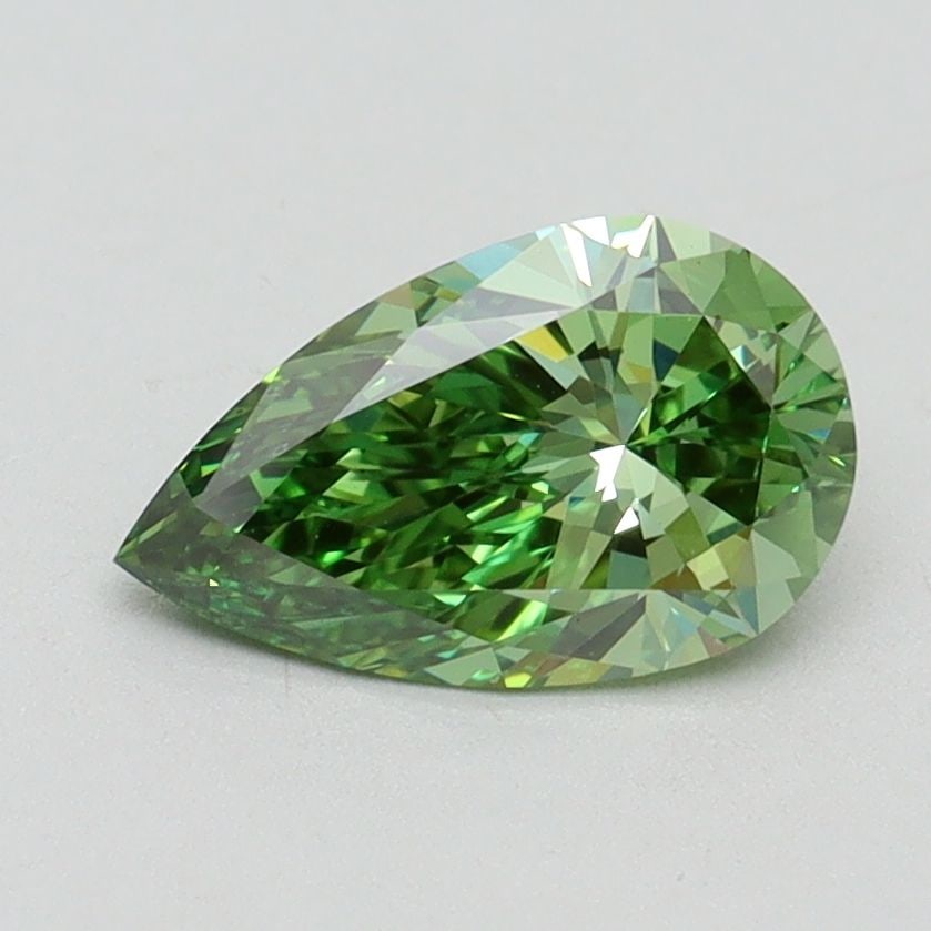 Loose Diamond - PEAR 1.01ct Fancy Vivid Green VS1: Loose Diamond - PEAR 1.01ct Fancy Vivid Green VS1 Source: This is a real non-mined Diamond that has been grown in a lab Shape: PEAR Carats: 1.01 Color: Fancy Vivid Green Certification: IGI Video: