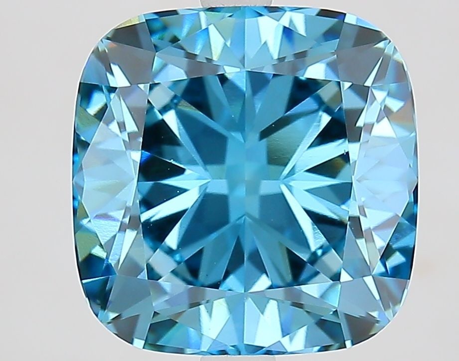 Loose Diamond - CUSHION MODIFIED 5.7ct Fancy Vivid Blue VS1: Loose Diamond - CUSHION MODIFIED 5.7ct Fancy Vivid Blue VS1 Source: This is a real non-mined Diamond that has been grown in a lab Shape: CUSHION MODIFIED Carats: 5.7 Color: Fancy Vivid Blue Certificat