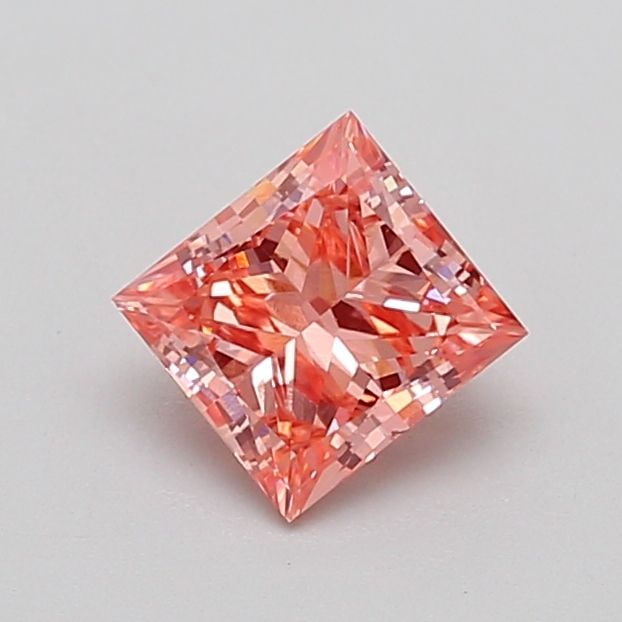 Loose Diamond - PRINCESS 1.13ct Fancy Intense Orangey Pink VS2: Loose Diamond - PRINCESS 1.13ct Fancy Intense Orangey Pink VS2 Source: This is a real non-mined Diamond that has been grown in a lab Shape: PRINCESS Carats: 1.13 Color: Fancy Intense Orangey Pink Cert