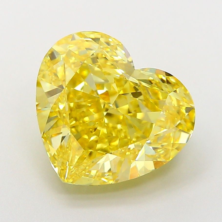 Loose Diamond - HEART 5.02ct Fancy Vivid Yellow VS1: Loose Diamond - HEART 5.02ct Fancy Vivid Yellow VS1 Source: This is a real non-mined Diamond that has been grown in a lab Shape: HEART Carats: 5.02 Color: Fancy Vivid Yellow Certification: IGI Video: