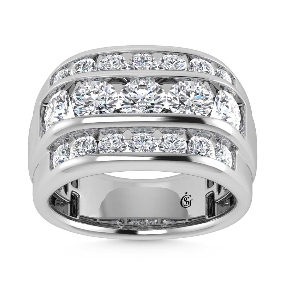 14K White Gold 4 1/10 Ct.Tw. Lab Grown Diamond Channel Set Mens Ring: 14K White Gold 4 1/10 Ct.Tw. Lab Grown Diamond Channel Set Mens Ring 14K White Gold 4 1/10 Ct.Tw. Lab Grown Diamond Channel Set Mens Ring 14k White Gold Stone Color: D-f Stone Clarity: Vs This item ma
