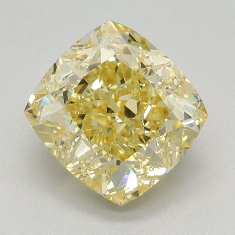 Loose Diamond - CUSHION MODIFIED 1.58ct Fancy Intense Yellow VS1: Loose Diamond - CUSHION MODIFIED 1.58ct Fancy Intense Yellow VS1 Source: This is a real non-mined Diamond that has been grown in a lab Shape: CUSHION MODIFIED Carats: 1.58 Color: Fancy Intense