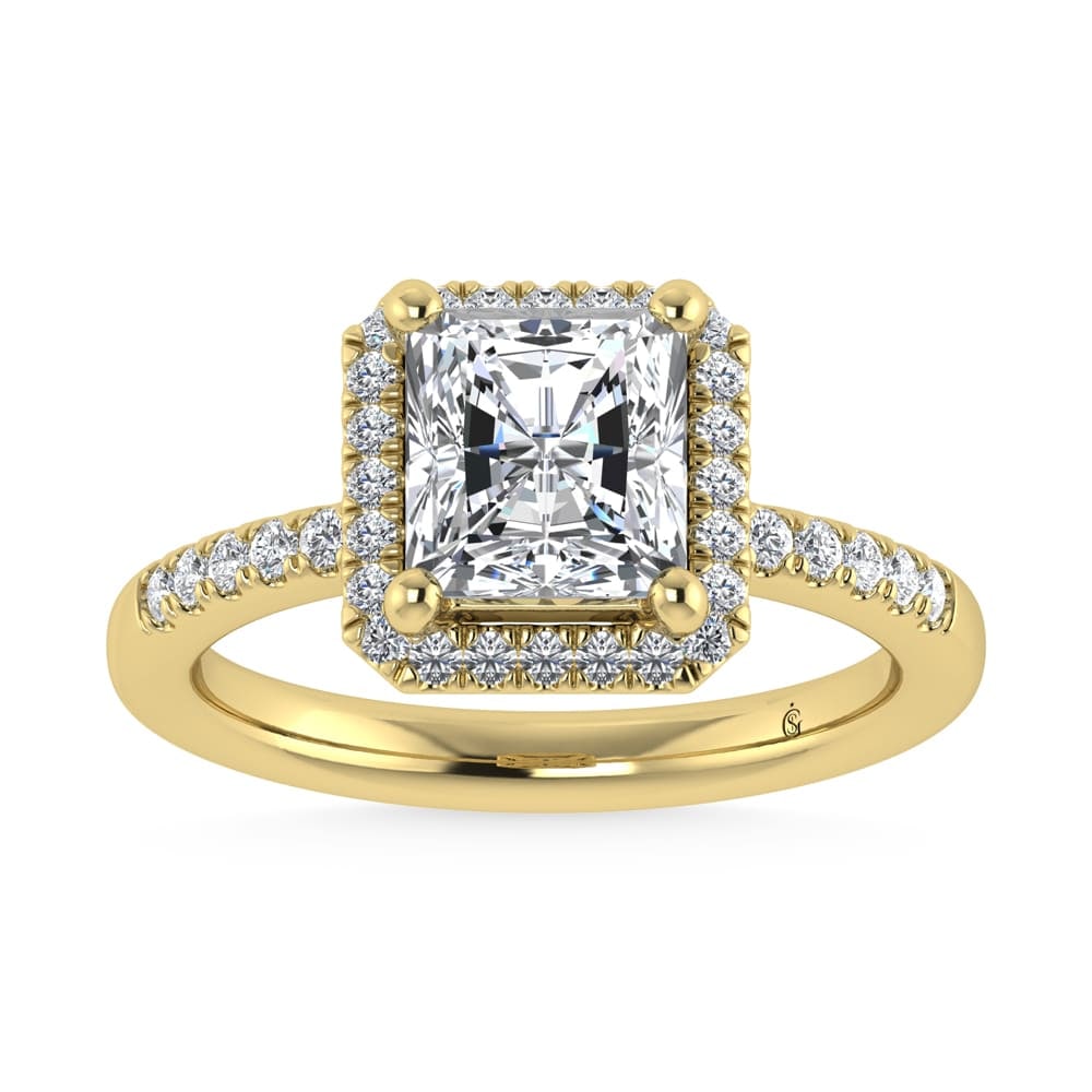 14K Yellow Gold Lab Grown Diamond 2 1/4 Ct.Tw. Radiant Shape Halo Engagement Ring (IGI Certified: 14K Yellow Gold Lab Grown Diamond 2 1/4 Ct.Tw. Radiant Shape Halo Engagement Ring (IGI Certified Center 2ct) Celebrate your forever moment with the timeless brilliance of our Halo Diamond Engagement R