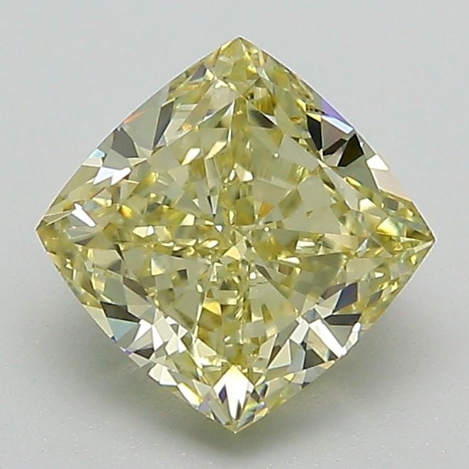 Loose Diamond - CUSHION MODIFIED 1.68ct Fancy Intense Yellow VVS2: Loose Diamond - CUSHION MODIFIED 1.68ct Fancy Intense Yellow VVS2 Source: This is a real non-mined Diamond that has been grown in a lab Shape: CUSHION MODIFIED Carats: 1.68 Color: Fancy Intense Yellow