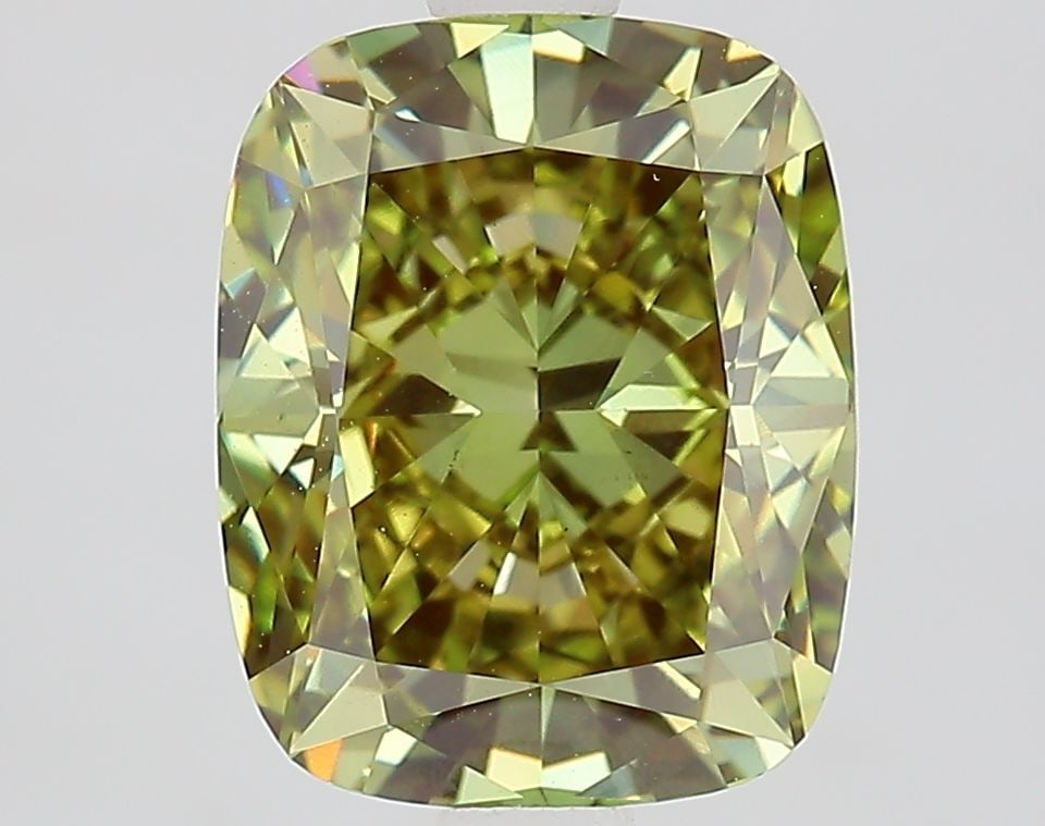 Loose Diamond - CUSHION BRILLIANT 2.67ct Fancy Vivid Green VS1: Loose Diamond - CUSHION BRILLIANT 2.67ct Fancy Vivid Green VS1 Source: This is a real non-mined Diamond that has been grown in a lab Shape: CUSHION BRILLIANT Carats: 2.67 Color: Fancy Vivid Green Cert