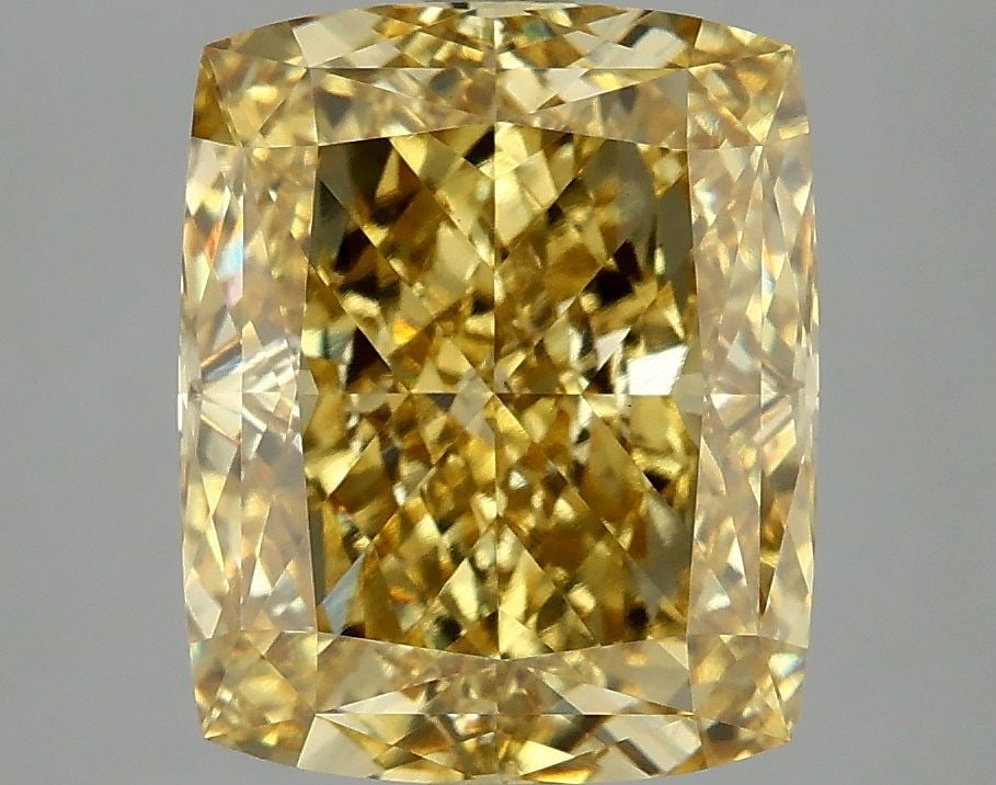 Loose Diamond - CUSHION MODIFIED 5.08ct Fancy Vivid Yellow VS1: Loose Diamond - CUSHION MODIFIED 5.08ct Fancy Vivid Yellow VS1 Source: This is a real non-mined Diamond that has been grown in a lab Shape: CUSHION MODIFIED Carats: 5.08 Color: Fancy Vivid Yellow Cert