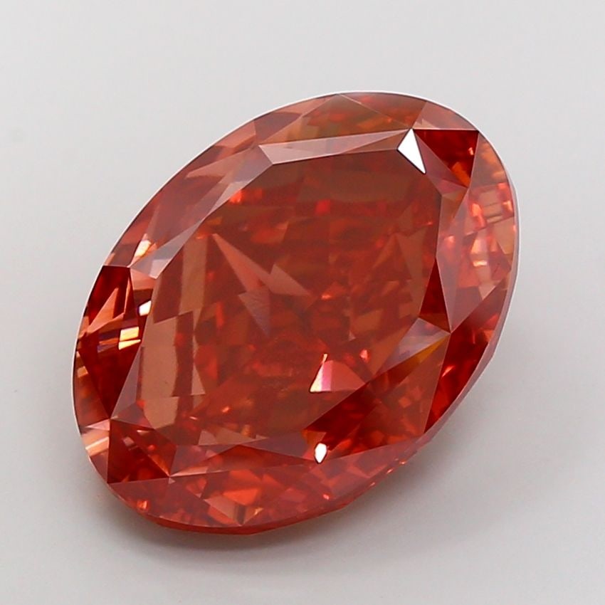 Loose Diamond - OVAL 20.09ct Fancy Vivid Red VS1: Loose Diamond - OVAL 20.09ct Fancy Vivid Red VS1 Source: This is a real non-mined Diamond that has been grown in a lab Shape: OVAL Carats: 20.09 Color: Fancy Vivid Red Certification: IGI Video: