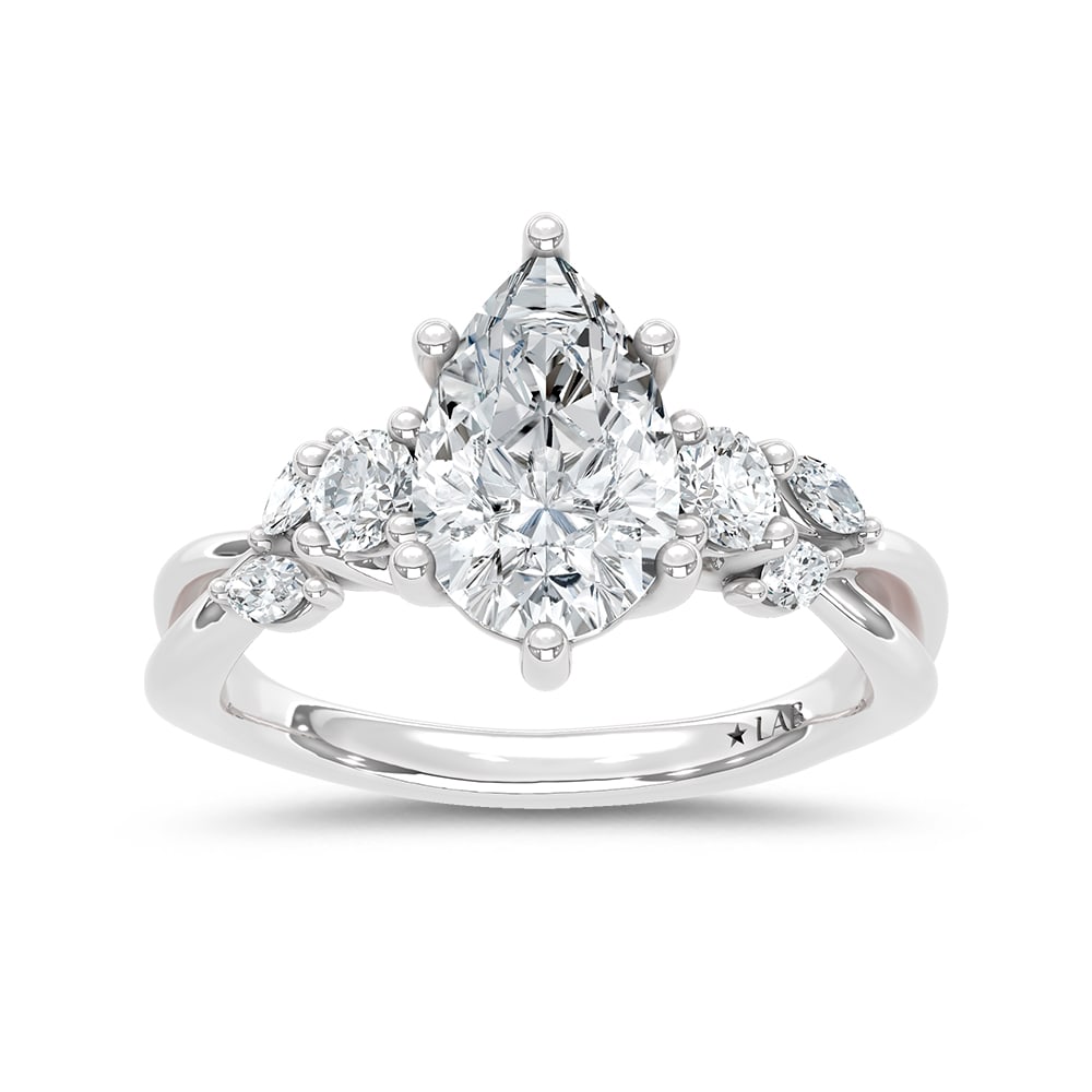 14K White Gold Lab Grown Diamond 2 1/3 Ct.Tw. Engagement Ring (IGI Certified Center 2ct): 14K White Gold Lab Grown Diamond 2 1/3 Ct.Tw. Engagement Ring (IGI Certified Center 2ct) 14k White Gold Stone Color: D-f Stone Clarity: Vs This item may take 2-5 weeks for shipping. The Diamond Depot