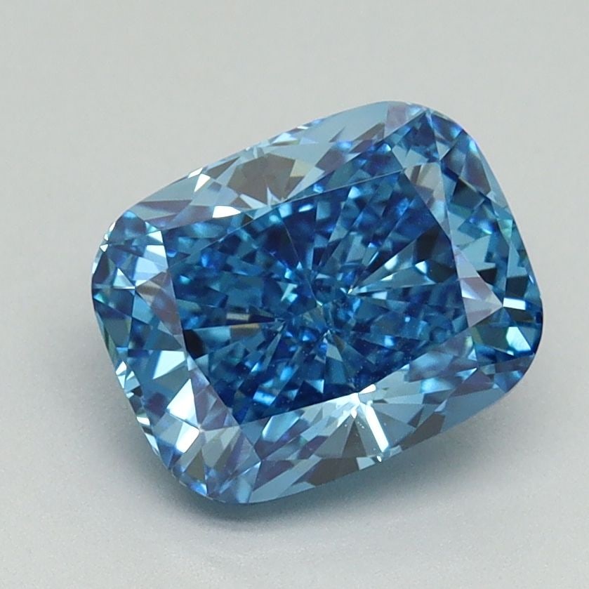 Loose Diamond - CUSHION BRILLIANT 2.03ct Fancy Vivid Blue VVS2: Loose Diamond - CUSHION BRILLIANT 2.03ct Fancy Vivid Blue VVS2 Source: This is a real non-mined Diamond that has been grown in a lab Shape: CUSHION BRILLIANT Carats: 2.03 Color: Fancy Vivid Blue Certi