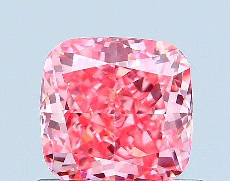 Loose Diamond - CUSHION BRILLIANT 0.77ct Fancy Vivid Pink VVS2: Loose Diamond - CUSHION BRILLIANT 0.77ct Fancy Vivid Pink VVS2 Source: This is a real non-mined Diamond that has been grown in a lab Shape: CUSHION BRILLIANT Carats: 0.77 Color: Fancy Vivid Pink Certi