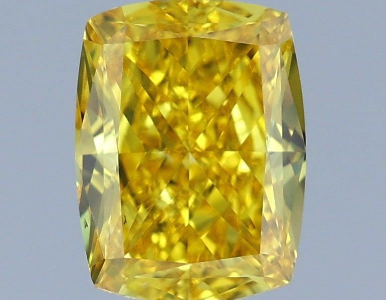 Loose Diamond - CUSHION MODIFIED 1.04ct Fancy Vivid Yellow VS2: Loose Diamond - CUSHION MODIFIED 1.04ct Fancy Vivid Yellow VS2 Source: This is a real non-mined Diamond that has been grown in a lab Shape: CUSHION MODIFIED Carats: 1.04 Color: Fancy Vivid Yellow Cert
