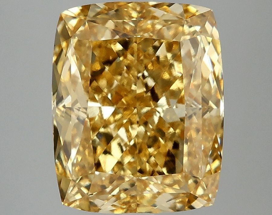 Loose Diamond - CUSHION MODIFIED 5.0ct Fancy Vivid Yellow VVS2: Loose Diamond - CUSHION MODIFIED 5.0ct Fancy Vivid Yellow VVS2 Source: This is a real non-mined Diamond that has been grown in a lab Shape: CUSHION MODIFIED Carats: 5.0 Color: Fancy Vivid Yellow Certi