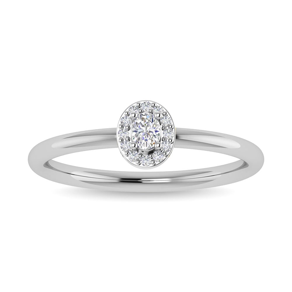 Diamond 1/6 Ct.Tw. Oval Cut Promise Ring in 14K White Gold: Diamond 1/6 Ct.Tw. Oval Cut Promise Ring in 14K White Gold Diamond 1/6 Ct.Tw. Oval Cut Promise Ring in 14K White Gold 14k White Gold Stone Color: G-h Stone Clarity: I1 This item may take 2-5 weeks for