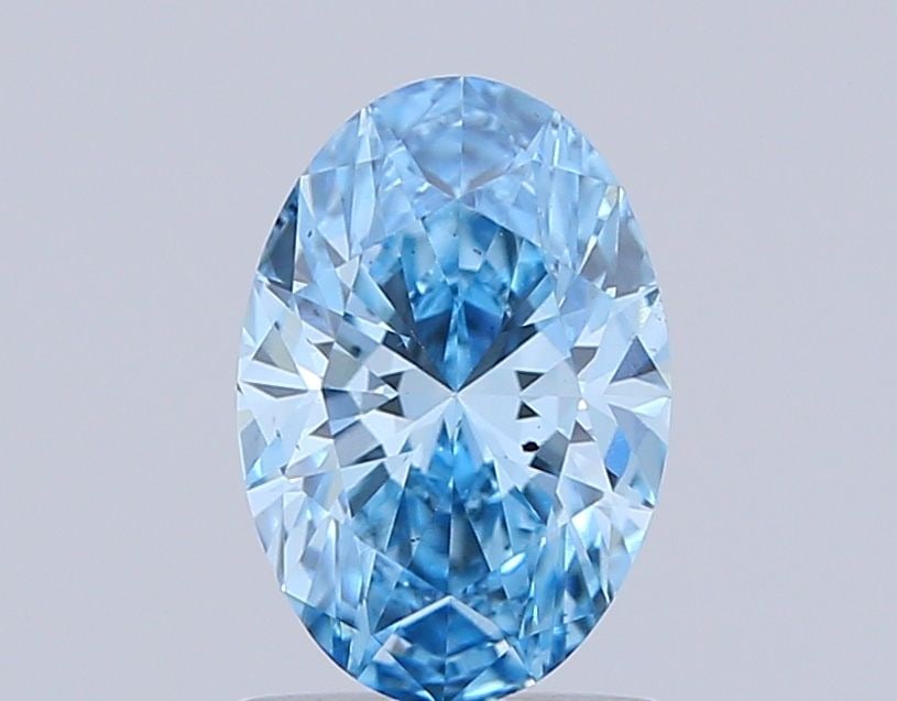 Loose Diamond - OVAL 1.02ct Fancy Vivid Blue SI1: Loose Diamond - OVAL 1.02ct Fancy Vivid Blue SI1 Source: This is a real non-mined Diamond that has been grown in a lab Shape: OVAL Carats: 1.02 Color: Fancy Vivid Blue Certification: NONE Video: