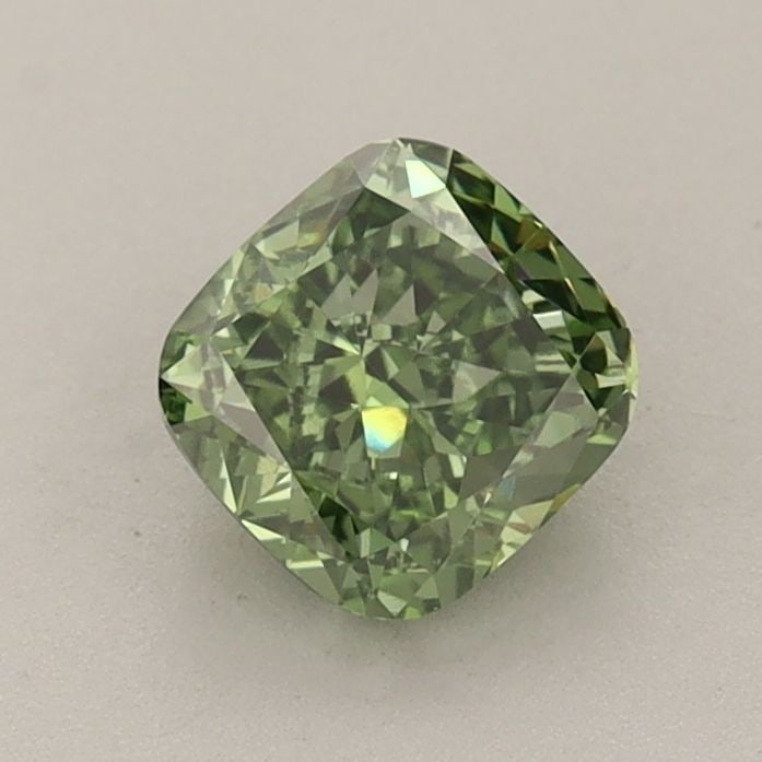 Loose Diamond - CUSHION MODIFIED 0.89ct Fancy Vivid Green VS1: Loose Diamond - CUSHION MODIFIED 0.89ct Fancy Vivid Green VS1 Source: This is a real non-mined Diamond that has been grown in a lab Shape: CUSHION MODIFIED Carats: 0.89 Color: Fancy Vivid Green Certif