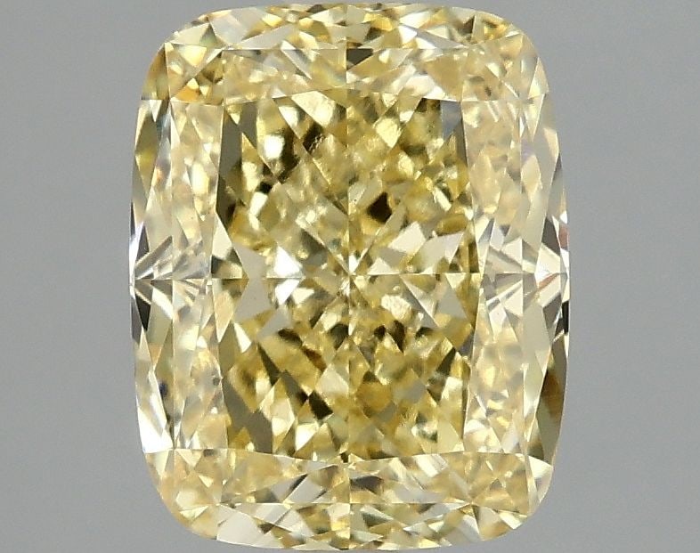 Loose Diamond - CUSHION MODIFIED 3.08ct Fancy Vivid Yellow VS1: Loose Diamond - CUSHION MODIFIED 3.08ct Fancy Vivid Yellow VS1 Source: This is a real non-mined Diamond that has been grown in a lab Shape: CUSHION MODIFIED Carats: 3.08 Color: Fancy Vivid Yellow Cert