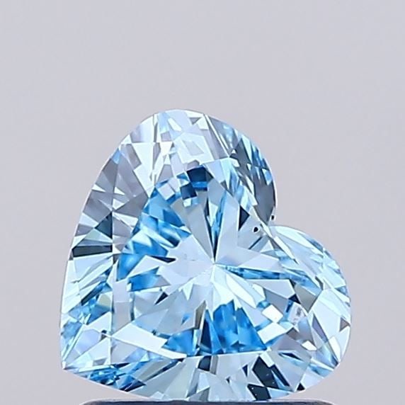 Loose Diamond - HEART 1.03ct Fancy Vivid Blue VS1: Loose Diamond - HEART 1.03ct Fancy Vivid Blue VS1 Source: This is a real non-mined Diamond that has been grown in a lab Shape: HEART Carats: 1.03 Color: Fancy Vivid Blue Certification: IGI Video: