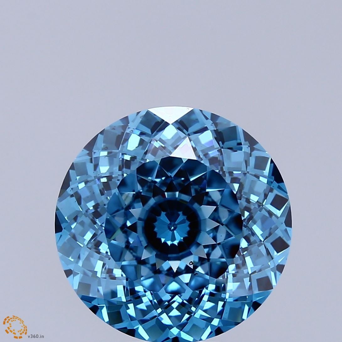 Loose Diamond - ROUND 7.09ct Fancy Vivid Blue VS2: Loose Diamond - ROUND 7.09ct Fancy Vivid Blue VS2 Source: This is a real non-mined Diamond that has been grown in a lab Shape: ROUND Carats: 7.09 Color: Fancy Vivid Blue Certification: IGI Video: