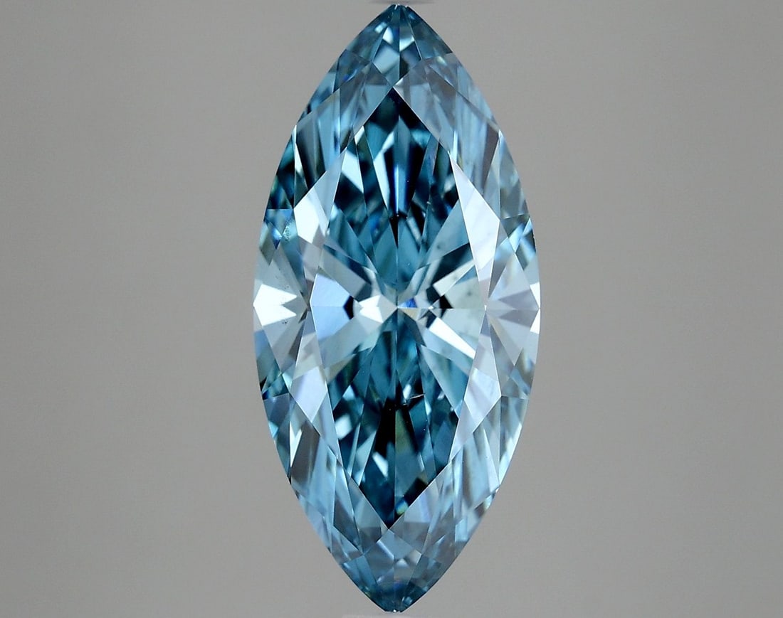 Loose Diamond - MARQUISE 3.73ct Fancy Vivid Blue VS2: Loose Diamond - MARQUISE 3.73ct Fancy Vivid Blue VS2 Source: This is a real non-mined Diamond that has been grown in a lab Shape: MARQUISE Carats: 3.73 Color: Fancy Vivid Blue Certification: IGI Video