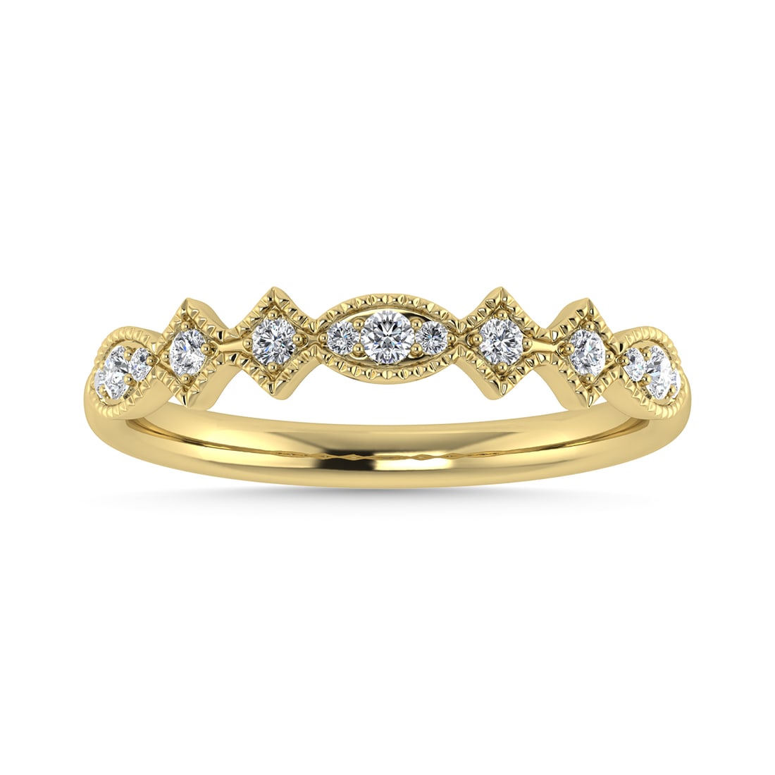 Diamond 1/5 Ct.Tw. Stack Band in 14K Yellow Gold: Diamond 1/5 Ct.Tw. Stack Band in 14K Yellow Gold 14k Yellow Gold Stone Color: G-h Stone Clarity: I1 This item may take 2-5 weeks for shipping. The Diamond Depot Guarantee: All items in this auction ar