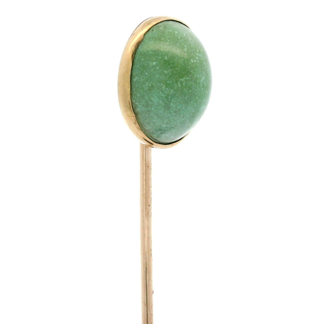 Antique Victorian 12k Yellow Gold Turquoise Cabochon Stick Pin: Antique Victorian 12k Yellow Gold Turquoise Cabochon Stick Pin This exquisite Antique Victorian Stick Pin features a stunning oval cabochon turquoise gemstone set in 12k yellow gold. The natural turqu