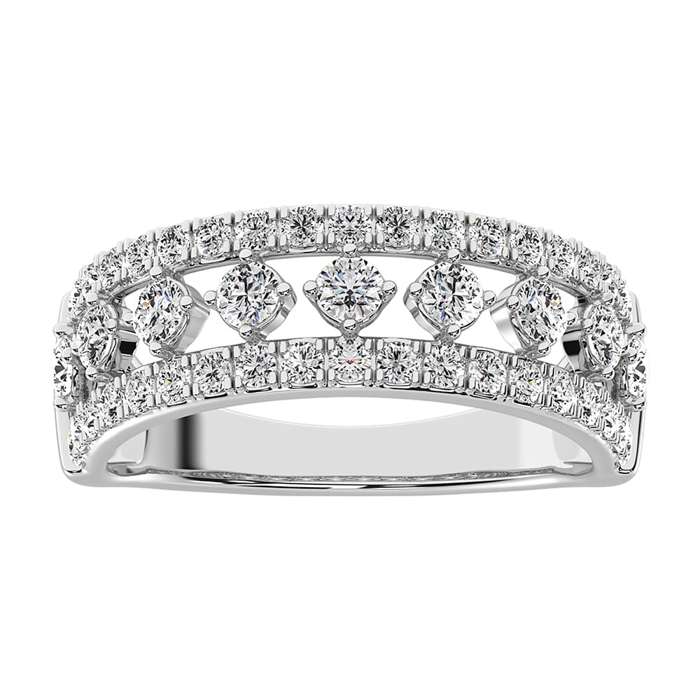 14K White Gold 1/2 Ct.Tw. Diamond Fashion Band: 14K White Gold 1/2 Ct.Tw. Diamond Fashion Band 14k White Gold Stone Color: G-h Stone Clarity: I1 This item may take 2-5 weeks for shipping. The Diamond Depot Guarantee: All items in this auction are g