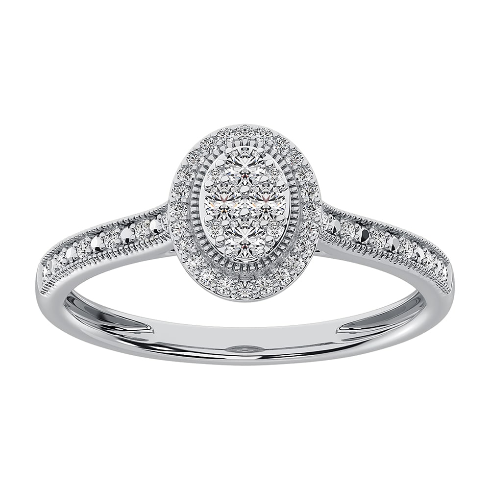 10K White Gold 1/4 Ct.Tw. Diamond Oval Shape Promise Ring: 10K White Gold 1/4 Ct.Tw. Diamond Oval Shape Promise Ring 10k White Gold Stone Color: G-h Stone Clarity: I1 This item may take 2-5 weeks for shipping. The Diamond Depot Guarantee: All items in this au