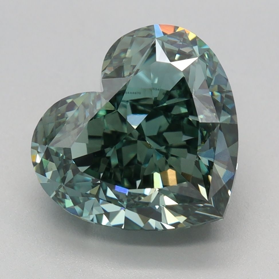 Loose Diamond - HEART 3.38ct Fancy Vivid Green VVS2: Loose Diamond - HEART 3.38ct Fancy Vivid Green VVS2 Source: This is a real non-mined Diamond that has been grown in a lab Shape: HEART Carats: 3.38 Color: Fancy Vivid Green Certification: IGI Video: