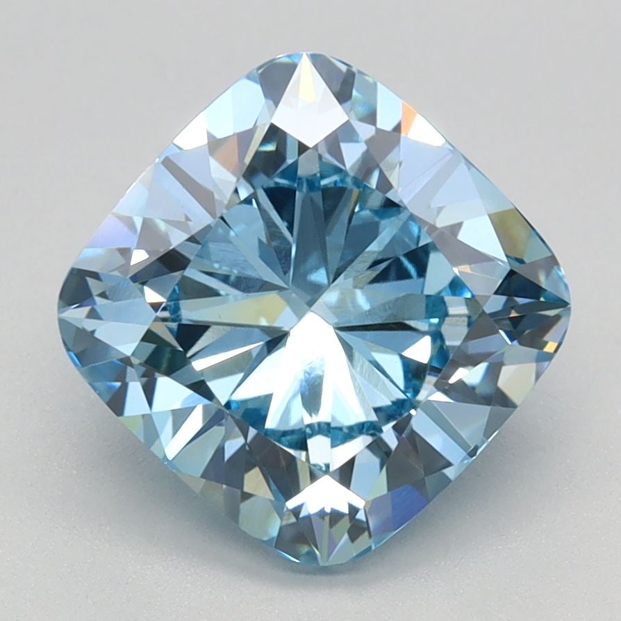 Loose Diamond - CUSHION BRILLIANT 2.63ct Fancy Intense Blue VVS2: Loose Diamond - CUSHION BRILLIANT 2.63ct Fancy Intense Blue VVS2 Source: This is a real non-mined Diamond that has been grown in a lab Shape: CUSHION BRILLIANT Carats: 2.63 Color: Fancy Intense Blue C